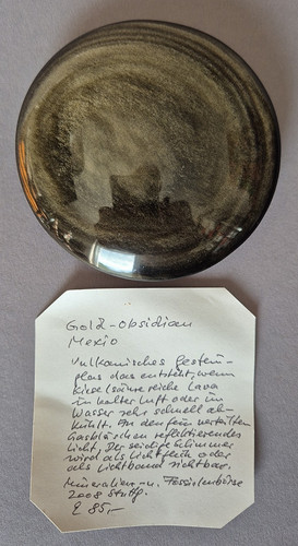 Gold obsidian cabochon mexico - gold,